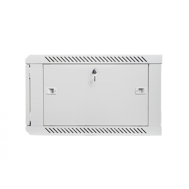 Lanberg wall-mounted installation rack cabinet 19'' 6U 600x600mm gray (glass door)