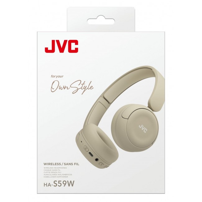 JVC HA-S59W Headset Wired & Wireless Head-band Music/Everyday USB Type-C Bluetooth Beige