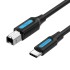 USB 2.0 printer cable, male type C to male B, 2 m