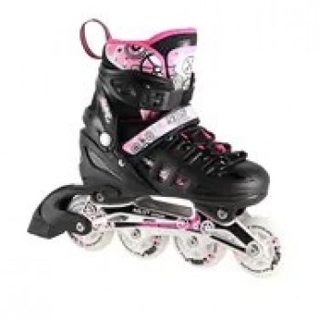 NH10905 4in1 PINK LED SIZE M. S(31-34) INLINE SKATES WITH DIM. NILS EXTREME HOCKEY BLADE