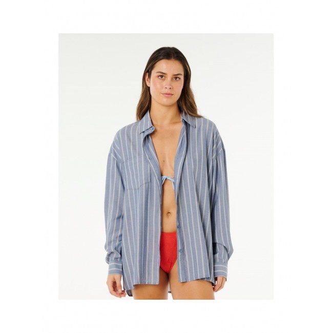 Koszula damska RIP CURL Beach Days Pinstripe Shirt niebieska - XS