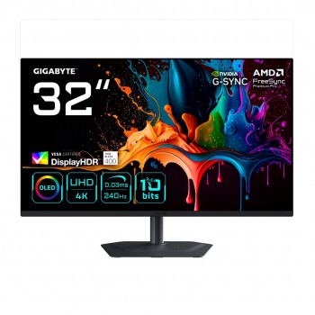 GIGABYTE MO32U2 32 OLED 4K UHD Gaming Monitor - 3840 x 2160, 240Hz, 0.03ms, 250 cd/m , G-Sync Compatible, FreeSync Premium Pro, Display HDR True Black 400, HDMI 2.1, Displayport 1.4 GIGABYTE MO32U2 32 OLED 4K UHD Gaming Monitor - 3840 x 2160, 240Hz, 0.03ms, 250 cd/m , G-Sync Compatible, FreeSync Premium Pro, Display HDR True Black 400, HDMI 2.1, Displayport 1.4