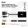 CLUB3D VGA and USB Type-A to HDMI Adapter with Pigtail M/F 0.6m/1.97ft 28AWG CLUB3D VGA and USB Type-A to HDMI Adapter with Pigtail M/F 0.6m/1.97ft 28AWG