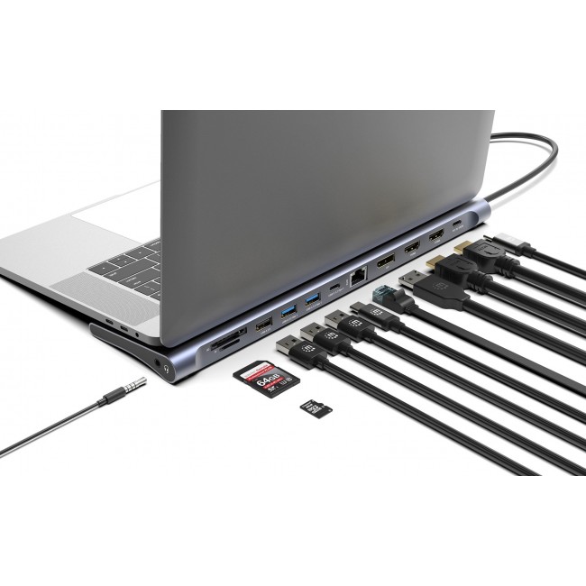 Docking Station 12-in-1 4K HDMI DP USB-A