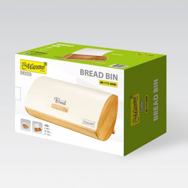 Maestro MR-1775-IVORY bread box Other Ivory, Wood Bamboo, Metal