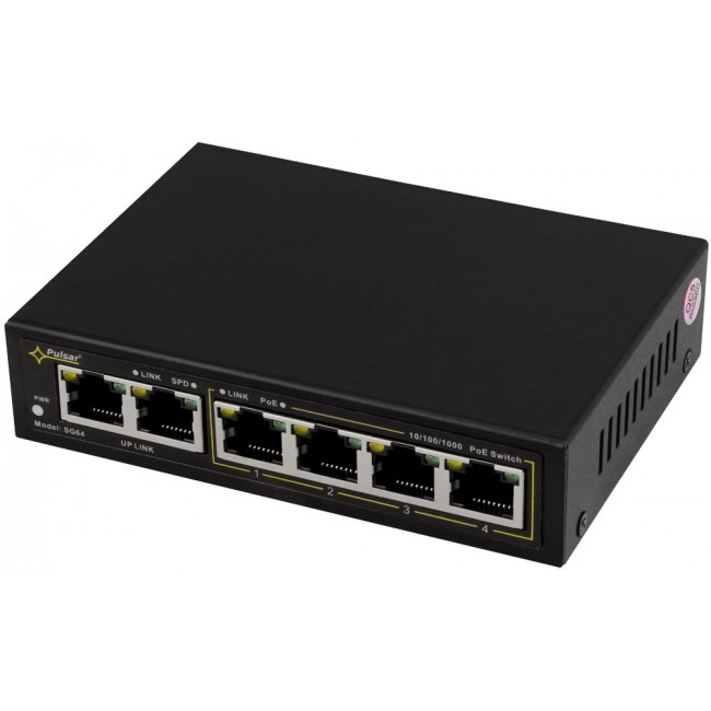 SWITCH GIGABIT POE 4+2 PULSAR SG64