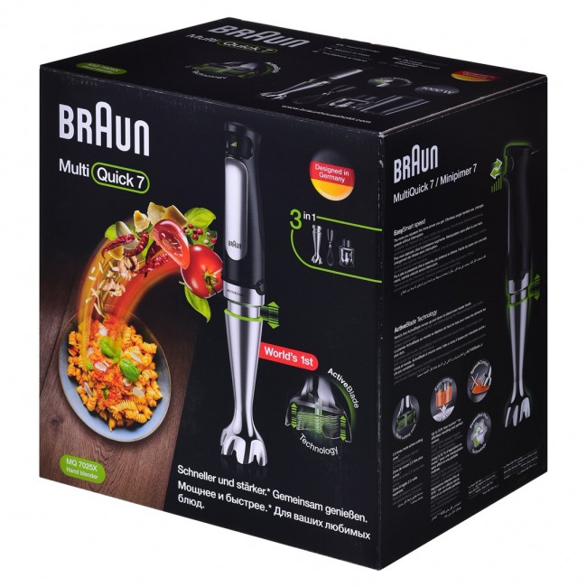 Braun MQ 7025X 0.6 L Immersion blender 1000 W Black, Stainless steel Braun MQ 7025X 0.6 L Immersion blender 1000 W Black, Stainless steel