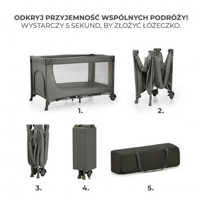 KinderKraft travel cot JOY 2 DARK GREY KinderKraft travel cot JOY 2 DARK GREY