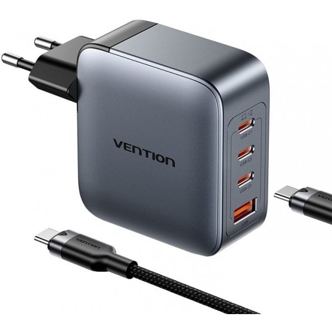 Vention 100W charger 1xUSB-A 3xUSB-C + cable