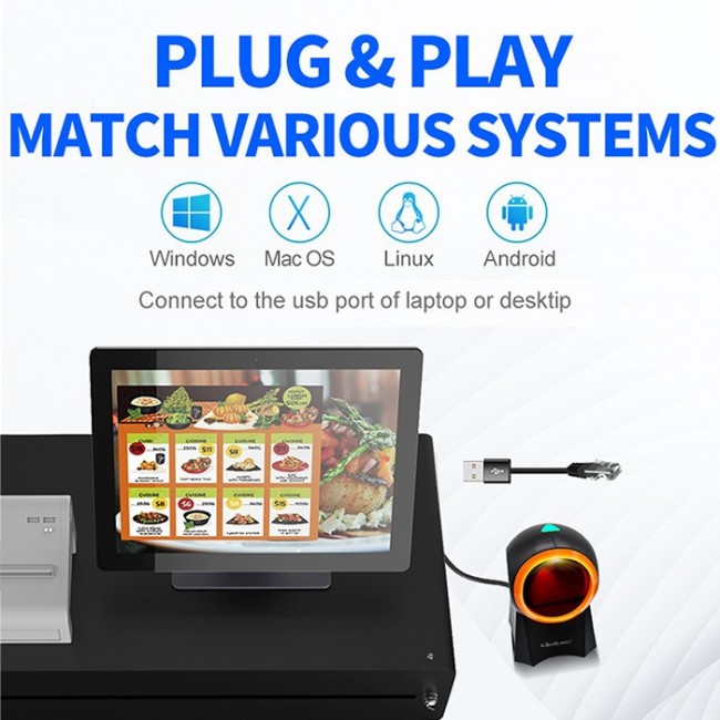 Qoltec 50857 Wired desktop barcode scanner 1D | 2D Qoltec 50857 Wired desktop barcode scanner 1D | 2D