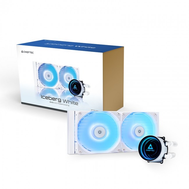 Chieftec ICEBERG 240-RGB-W Computer case All-in-one liquid cooler 12 cm White