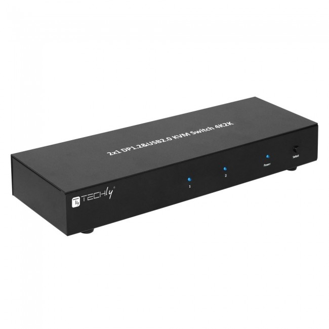 Techly IDATA DP-KVM2 KVM switch Black Techly IDATA DP-KVM2 KVM switch Black