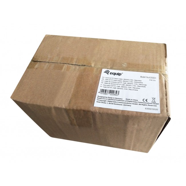 Equip Cat.6 S/FTP Patch Cable, 2.0m, 34pcs/inner box, Grey