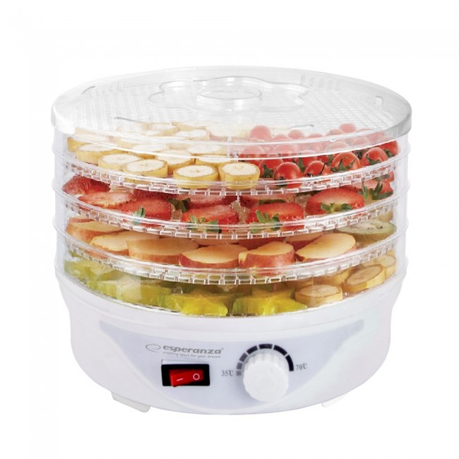 Esperanza EKD003 food dehydrator Transparent, White 250 W