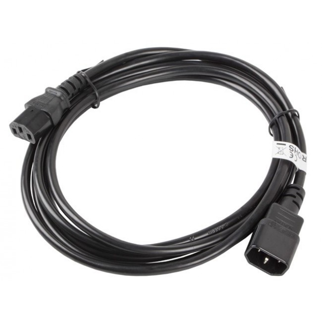 Lanberg CA-C13E-11CC-0030-BK power cable Black 3 m C13 coupler C14 coupler