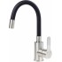 Washbasin mixer with curved spout