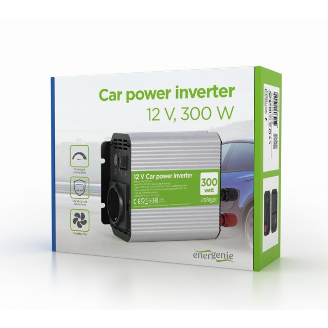 Gembird EG-PWC300-01 power adapter/inverter Auto 300 W Grey