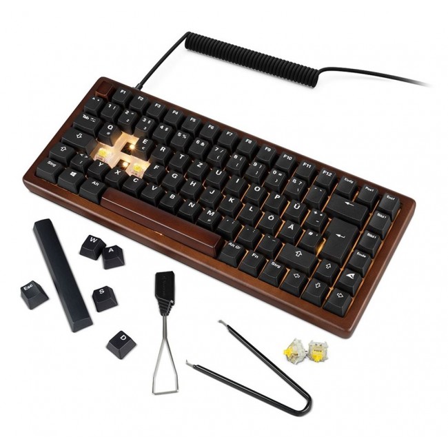 Sharkoon 100068081 keyboard Home USB QWERTZ German Black, Wood