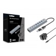 Conceptronic HUBBIES20GP 7-Port USB 3.0 Hub with Power Adapter, 5Gbps, USB-C x 3, USB-A x 4