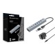 Conceptronic HUBBIES20GP 7-Port USB 3.0 Hub with Power Adapter, 5Gbps, USB-C x 3, USB-A x 4