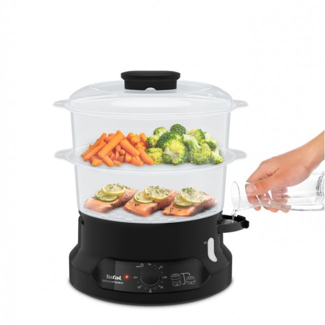 Tefal Minicompact VC139810 steam cooker 2 basket(s) Freestanding 800 W Black