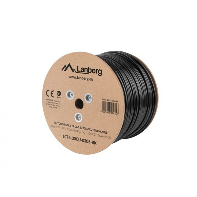 Lanberg LCF5-30CU-0305-BK networking cable Black 305 m Cat5e F/UTP (FTP)