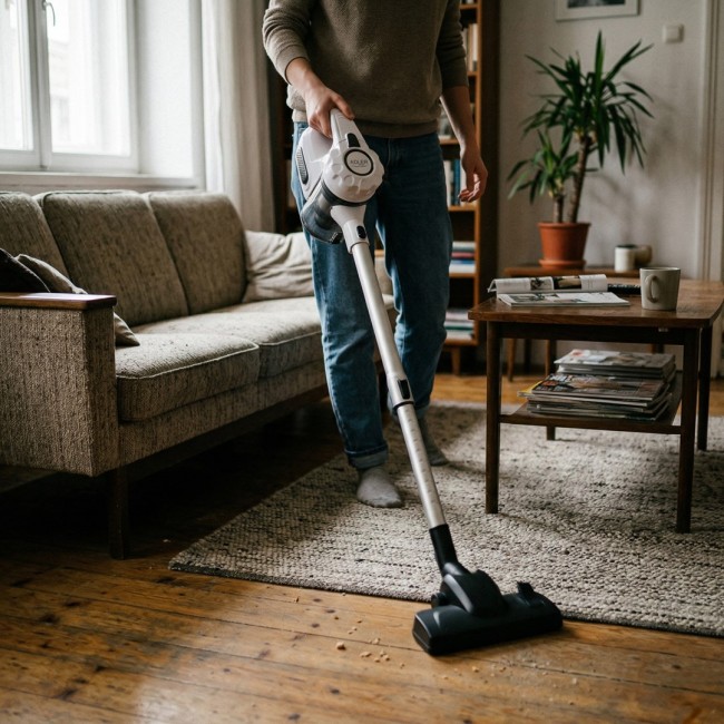 Adler AD 7036W stick vacuum/electric broom 2-in-1 stick vacuum AC Dry Bagless 1.5 L Black, White