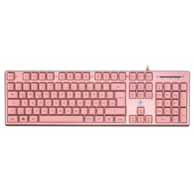Deltaco Gaming GAM-021-RGB-P-DE keyboard USB QWERTZ German Pink