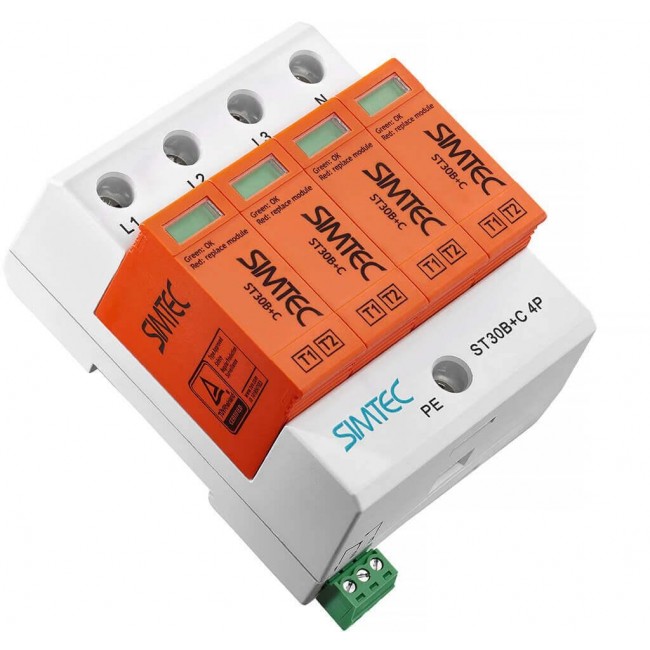 Surge Protector T1+T2 B+C 4P SIMTEC Surge Protector T1+T2 B+C 4P SIMTEC