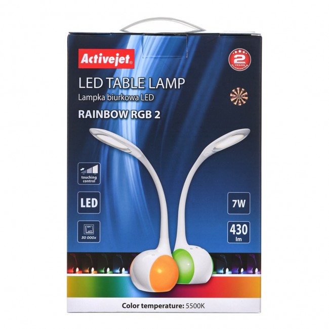 Activejet AJE-RAINBOW RGB table LED lamp with RGB lightning base