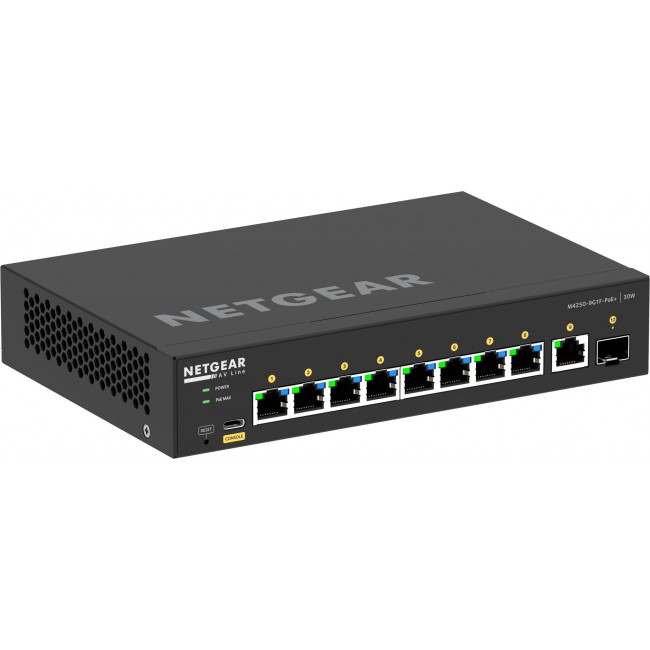 NETGEAR 8x1G PoE+ 110W 1x1G and 1xSFP Managed Switch NETGEAR 8x1G PoE+ 110W 1x1G and 1xSFP Managed Switch