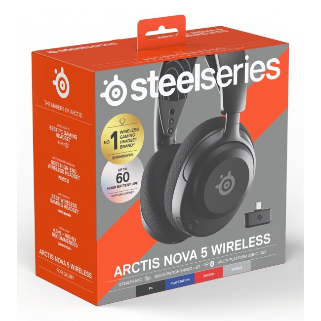 SteelSeries | Gaming Headset | Arctis Nova 5 | Bluetooth | Over-ear | Microphone | Noise canceling | Wireless | Black SteelSeries | Gaming Headset | Arctis Nova 5 | Bluetooth | Over-ear | Microphone | Noise canceling | Wireless | Black