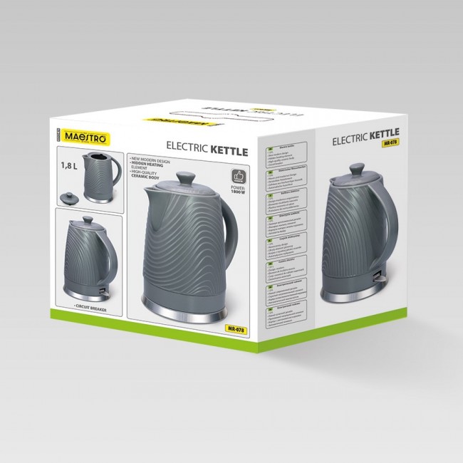 Maestro MR-078 Electric kettle 1.8 l Grey Maestro MR-078 Electric kettle 1.8 l Grey