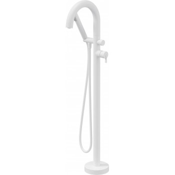 Freestanding bath faucet with shower set