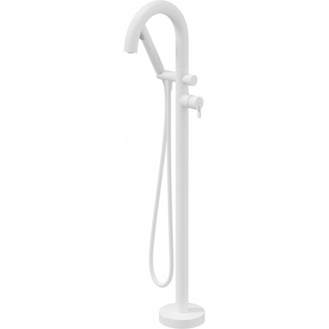 Freestanding bath faucet with shower set