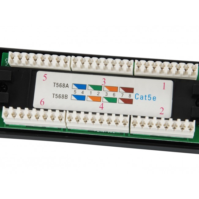 Equip 24-Port Cat.5e Unshielded Patch Panel, Black Equip 24-Port Cat.5e Unshielded Patch Panel, Black