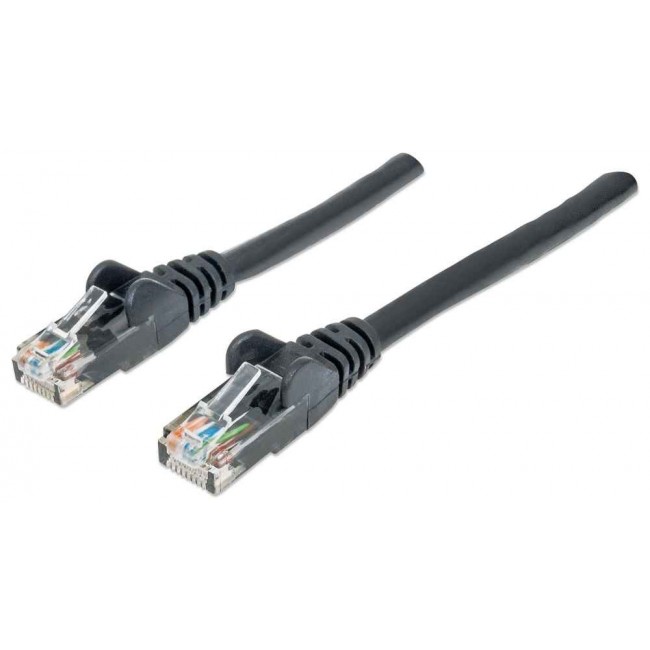 Intellinet Network Patch Cable, Cat6, 3m, Black, CCA, U/UTP, PVC, RJ45, Gold Plated Contacts, Snagless, Booted, Lifetime Warranty, Polybag