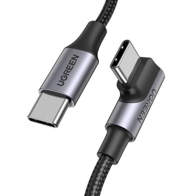 Ugreen US334 70643 USB-C (angled) / USB-C (straight) 100W PD 1m cable - black Ugreen US334 70643 USB-C (angled) / USB-C (straight) 100W PD 1m cable - black