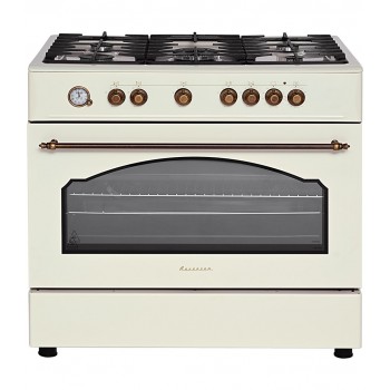 Ravanson Retro KWGE 90ARC gas and electric cooker (cream)