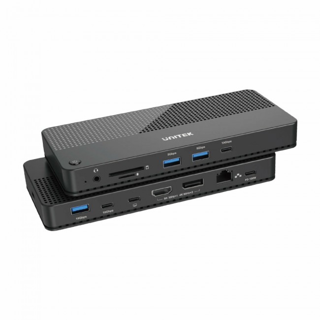 UNITEK D1079A laptop dock/port replicator Wired USB4 Black