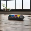 Maclean power strip, 4-socket extension cable + 2xUSB, with switches, 250VAC/10A, 2.1A 5V, 1.5m, black, MCE229 B Maclean power strip, 4-socket extension cable + 2xUSB, with switches, 250VAC/10A, 2.1A 5V, 1.5m, black, MCE229 B