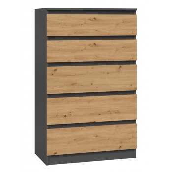 Topeshop M5 ANTRACYT/ARTISAN chest of drawers