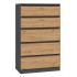 Topeshop M5 ANTRACYT/ARTISAN chest of drawers