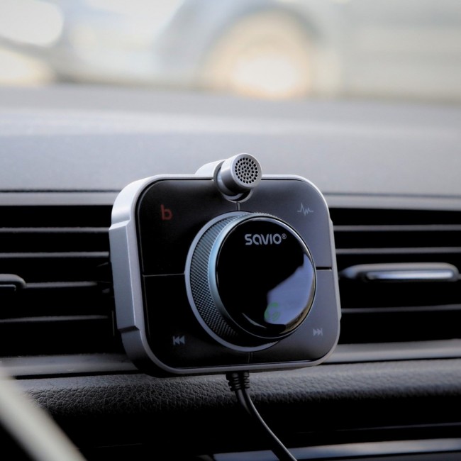 Savio TR-14 Transmiter FM z Bluetooth i adowarką PD 87.6 - 107.9 MHz Bluetooth/USB Black Savio TR-14 Transmiter FM z Bluetooth i adowarką PD 87.6 - 107.9 MHz Bluetooth/USB Black