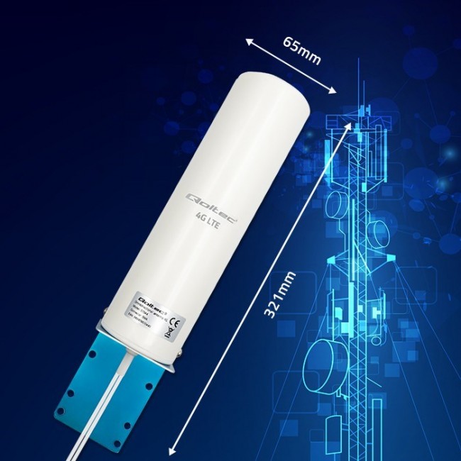 Qoltec 57044 4G LTE DUAL antenna | 5dBi | omnidirectional | outdoor Qoltec 57044 4G LTE DUAL antenna | 5dBi | omnidirectional | outdoor