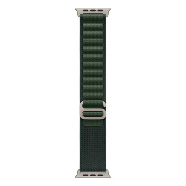 Apple 49mm Dark Green Alpine Loop - Small - Natural Titanium Finish Apple 49mm Dark Green Alpine Loop - Small - Natural Titanium Finish