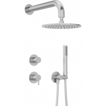 Concealed shower set with overhead shower