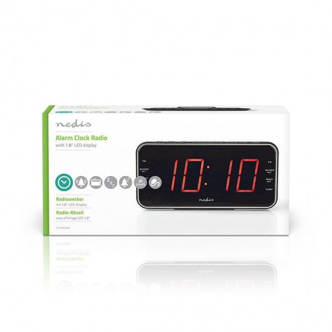 Nedis CLAR004BK alarm clock Digital alarm clock Black