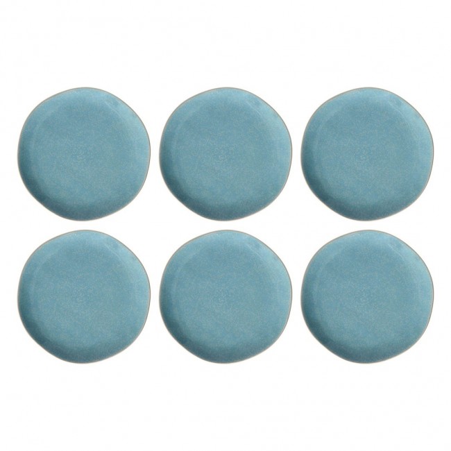 ROSE&TULIPANI CONCERTO FUSE AZZURRO Set of 6 dinner plates 27 cm