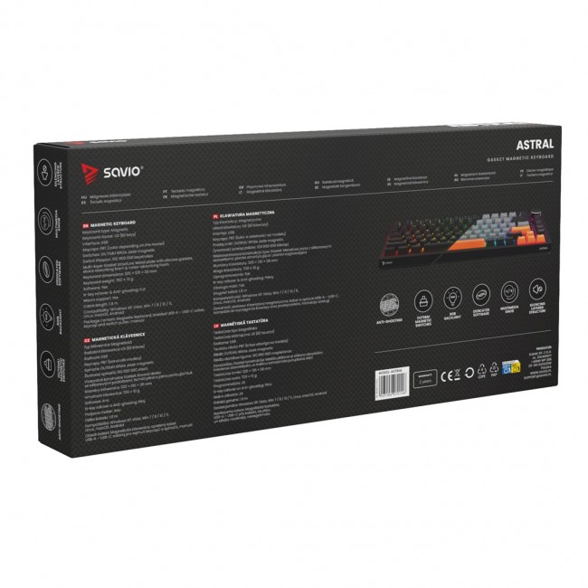 Savio ASTRAL BLACK JADE keyboard Gaming USB QWERTY US International